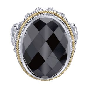 Gabriel Fashion Silver / 18 Karat Two-Tone Roman Ladies' Ring LR5505MYJXO