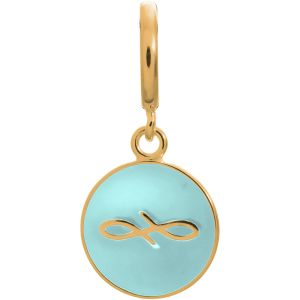 Endless Jewelry Light Blue Endless Coin Gold Plated Charm 53345-2