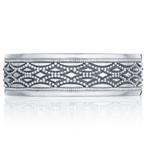 116-7 Platinum Tacori Sculpted Crescent Wedding Ring
