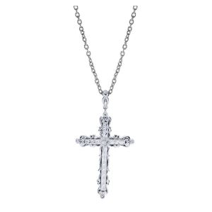 Gabriel Fashion Silver Faith Cross Necklace NK3556SV5JJ