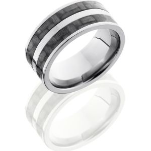 Lashbrook C10F23-CF Polish Titanium Carbon Fiber Wedding Ring or Band
