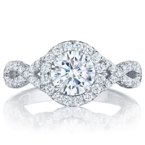 HT2549RD65 Platinum Tacori Petite Crescent Engagement Ring