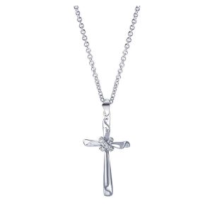 Gabriel Fashion Silver Faith Cross Necklace NK3272SV5JJ