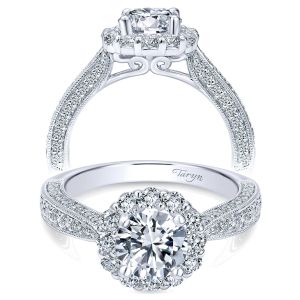 Taryn 14k White Gold Round Halo Engagement Ring TE10104W44JJ 