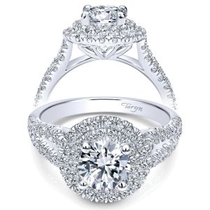Taryn 14k White Gold Round Double Halo Engagement Ring TE10177W44JJ 