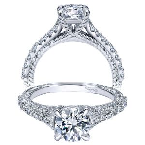 Taryn 14k White Gold Round Straight Engagement Ring TE10185W44JJ 