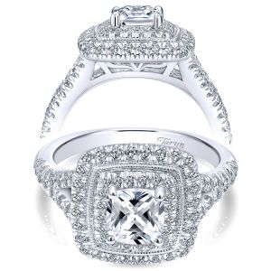 Taryn 14k White Gold Round Double Halo Engagement Ring TE10188W44JJ 