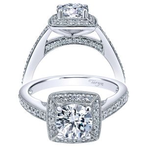 Taryn 14k White Gold Round Halo Engagement Ring TE10190W44JJ 