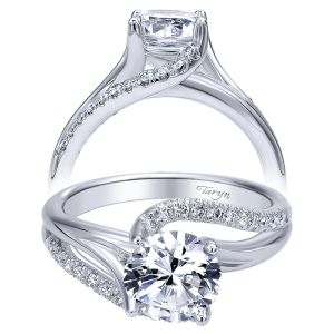 Taryn 14k White Gold Round Bypass Engagement Ring TE10196W44JJ 