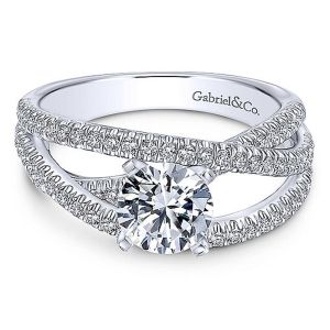 Gabriel 14 Karat Contemporary Engagement Ring ER10204W44JJ