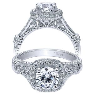 Taryn 14k White Gold Round Halo Engagement Ring TE10237W44JJ 