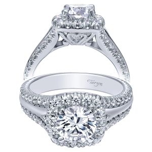 Taryn 14k White Gold Round Halo Engagement Ring TE10249W44JJ 