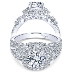 Taryn 14k White Gold Round Double Halo Engagement Ring TE10268W44JJ 