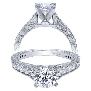 Taryn 14k White Gold Round Straight Engagement Ring TE10274W44JJ