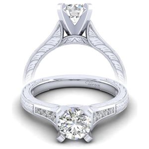 Taryn 14k White Gold Round Straight Engagement Ring TE10276W44JJ