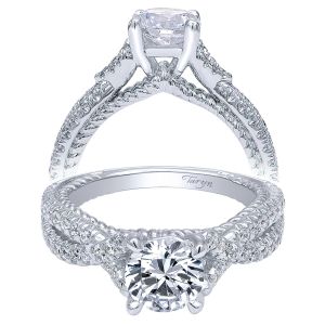 Taryn 14k White Gold Round Twisted Engagement Ring TE10282W44JJ 