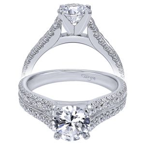 Taryn 14k White Gold Round Straight Engagement Ring TE10283W44JJ