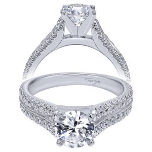 Taryn 14k White Gold Round Straight Engagement Ring TE10283W44JJ 