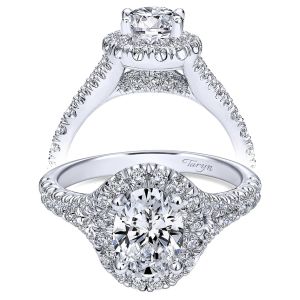 Taryn 14k White Gold Princess Cut Halo Engagement Ring TE10291W44JJ 