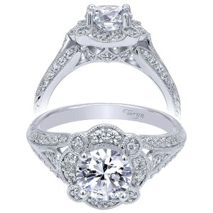 Taryn 14k White Gold Round Halo Engagement Ring TE10293W44JJ 