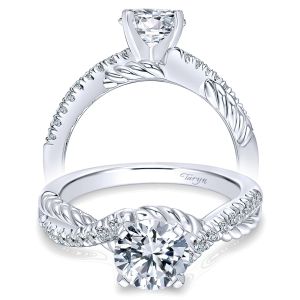 Taryn 14k White Gold Round Twisted Engagement Ring TE10298W44JJ