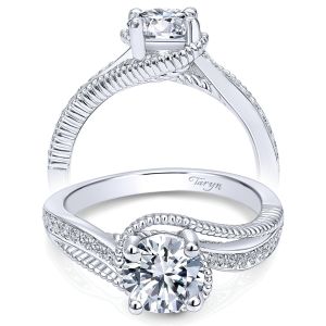 Taryn 14k White Gold Round Bypass Engagement Ring TE10314W44JJ