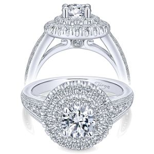 Taryn 14k White Gold Round Double Halo Engagement Ring TE10451W44JJ 