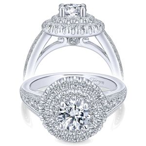 Taryn 14k White Gold Round Double Halo Engagement Ring TE10451W44JJ