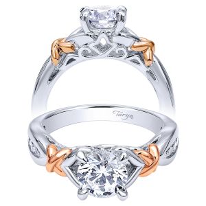 Taryn 14k White Gold Round Split Shank Engagement Ring TE10456T44JJ 
