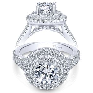 Taryn 14k White Gold Round Double Halo Engagement Ring TE10491W44JJ 