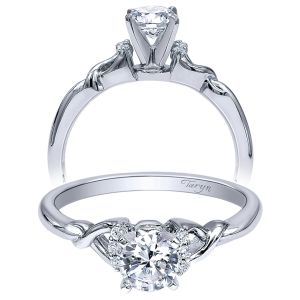 Taryn 14k White Gold Round Twisted Engagement Ring TE10498W44JJ 