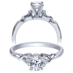 Taryn 14k White Gold Round Twisted Engagement Ring TE10498W44JJ