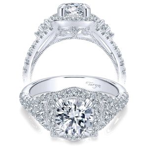 Taryn 14k White Gold Round Halo Engagement Ring TE10751W44JJ 