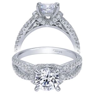 Taryn 14k White Gold Round Twisted Engagement Ring TE10752W44JJ 