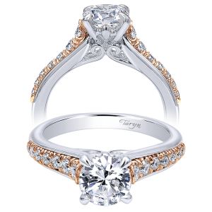 Taryn 18k White/Rose Round Straight Engagement Ring TE10765T44JJ 