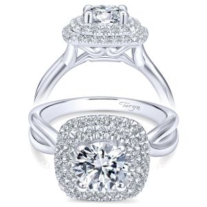 Taryn 14k White Gold Round Double Halo Engagement Ring TE10798W44JJ 