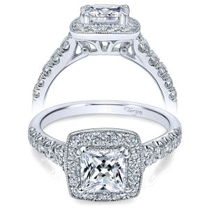 Taryn 14k White Gold Princess Cut Halo Engagement Ring TE10907W44JJ 