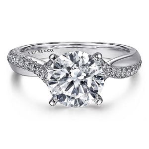 Gabriel 14K White Gold Round Engagement Ring ER10951R8W44JJ