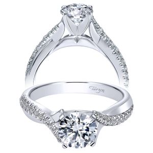 Taryn 14k White Gold Round Twisted Engagement Ring TE10951W44JJ 