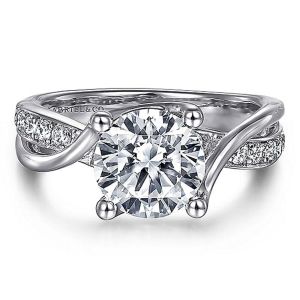 Gabriel 14 Karat Round Diamond Engagement Ring ER11096W44JJ