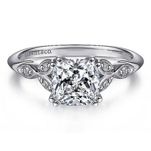 Gabriel 14 Karat Cushion Cut Diamond Engagement Ring ER11721C6W44JJ