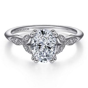 Gabriel 14 Karat Oval Diamond Engagement Ring ER11721O4W44JJ