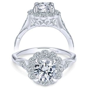 Taryn 14k White Gold Round Halo Engagement Ring TE11799R4W44JJ 