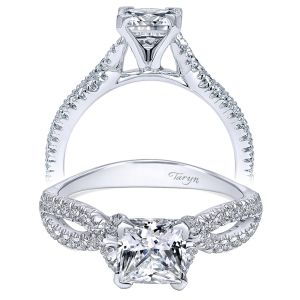 Taryn 14k White Gold Round Twisted Engagement Ring TE11887S4W44JJ