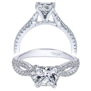 Taryn 14k White Gold Round Twisted Engagement Ring TE11887S4W44JJ 