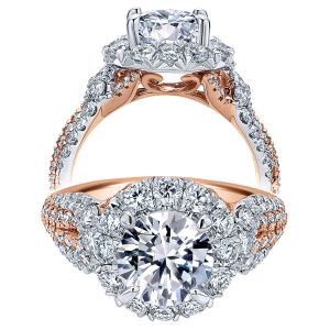 Taryn 18k White/Rose Round Halo Engagement Ring TE11988R6T83JJ 