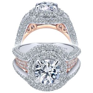 Taryn 18K White Gold Round Double Halo Engagement Ring TE11995R6T83JJ 