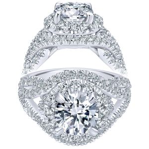 Taryn 18K White Gold Round Double Halo Engagement Ring TE11996R6W83JJ 