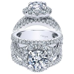Taryn 18K White Gold Round Halo Engagement Ring TE11997R6W83JJ 