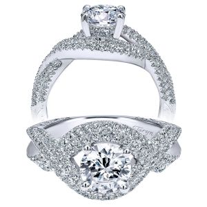 Taryn 14k White Gold Round Twisted Engagement Ring TE12004R4W44JJ